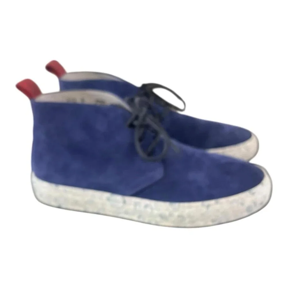 Rare Del Toro Blue Suede Boots Water Drop Sole Italy Luxury Chukka Mens Size 8